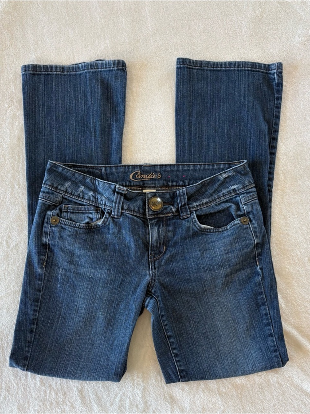 Vintage Y2K Candies Bootcut Jeans size 7 Festival Flare Low Rise Denim McBling